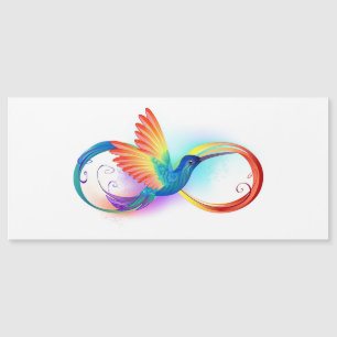 Rainbow Hummingbird mit dem Symbol Unendlichkeit Magneteinladung