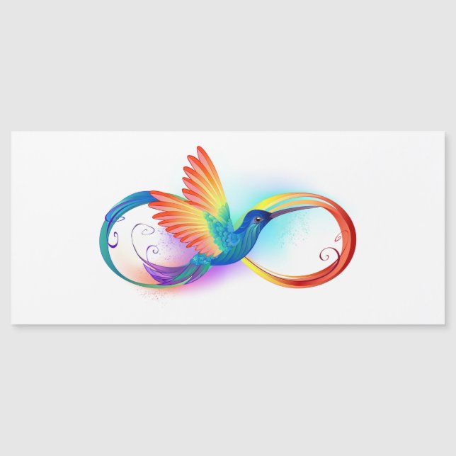 Rainbow Hummingbird mit dem Symbol Unendlichkeit Magneteinladung (Vorderseite)