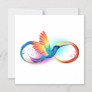 Rainbow Hummingbird mit dem Symbol Unendlichkeit Magneteinladung