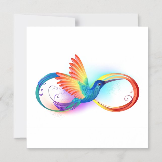 Rainbow Hummingbird mit dem Symbol Unendlichkeit Magneteinladung (Vorderseite)