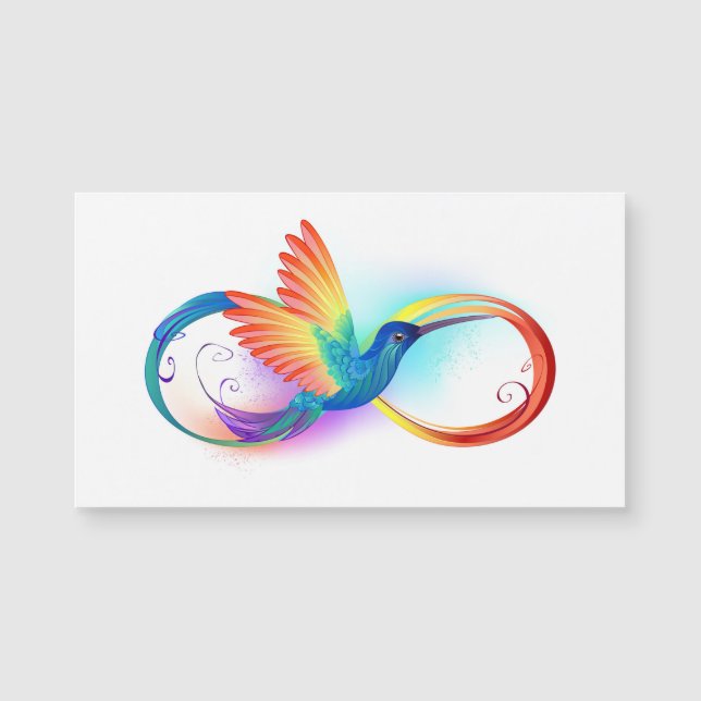 Rainbow Hummingbird mit dem Symbol Unendlichkeit Magnetkarte (Vorderseite)