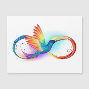 Rainbow Hummingbird mit dem Symbol Unendlichkeit Magnetkarte