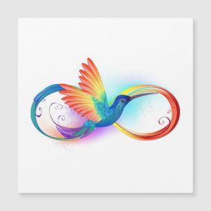 Rainbow Hummingbird mit dem Symbol Unendlichkeit Magnetkarte