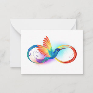 Rainbow Hummingbird mit dem Symbol Unendlichkeit Mitteilungskarte