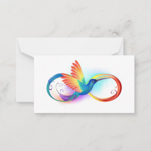 Rainbow Hummingbird mit dem Symbol Unendlichkeit Mitteilungskarte