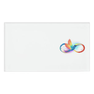Rainbow Hummingbird mit dem Symbol Unendlichkeit Namenschild