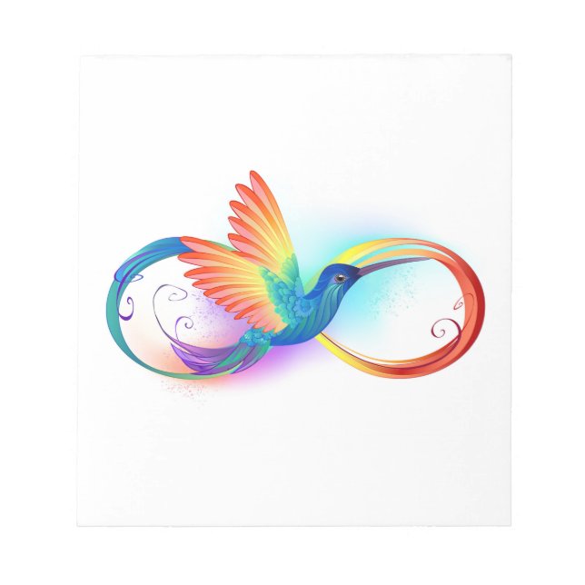 Rainbow Hummingbird mit dem Symbol Unendlichkeit Notizblock (Vorderseite)