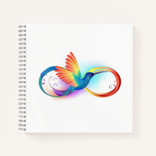 Rainbow Hummingbird mit dem Symbol Unendlichkeit Notizbuch