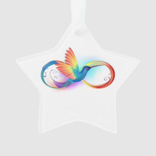 Rainbow Hummingbird mit dem Symbol Unendlichkeit Ornament