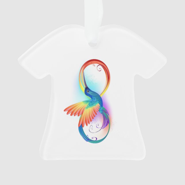 Rainbow Hummingbird mit dem Symbol Unendlichkeit Ornament (Vorderseite)