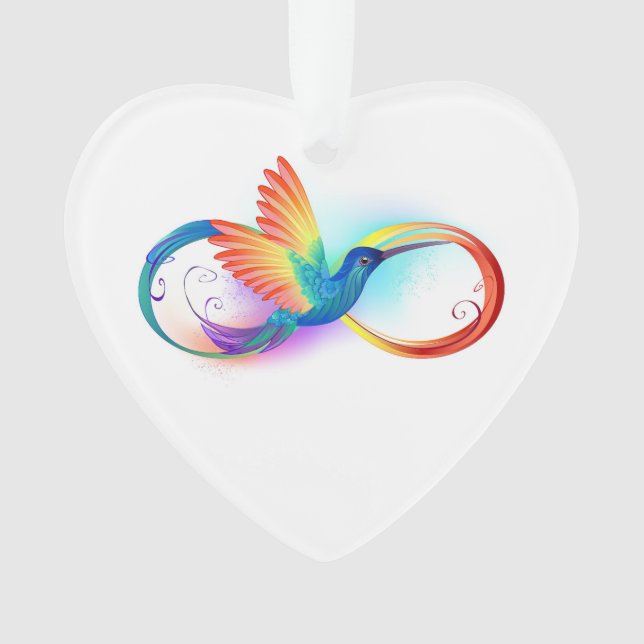 Rainbow Hummingbird mit dem Symbol Unendlichkeit Ornament (Vorderseite)