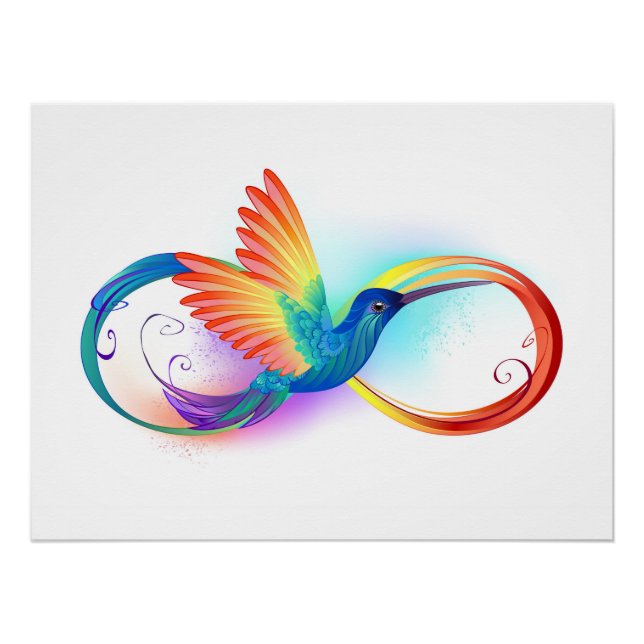 Rainbow Hummingbird mit dem Symbol Unendlichkeit Poster (Vorderseite)
