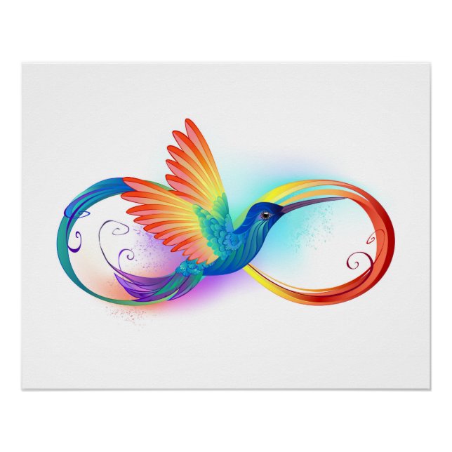 Rainbow Hummingbird mit dem Symbol Unendlichkeit Poster (Vorderseite)