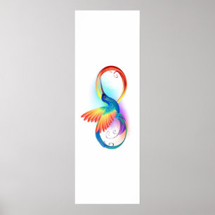Rainbow Hummingbird mit dem Symbol Unendlichkeit Poster