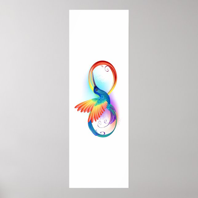 Rainbow Hummingbird mit dem Symbol Unendlichkeit Poster (Vorne)