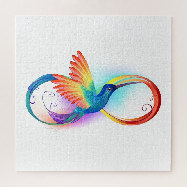Rainbow Hummingbird mit dem Symbol Unendlichkeit Puzzle (Horizontal)