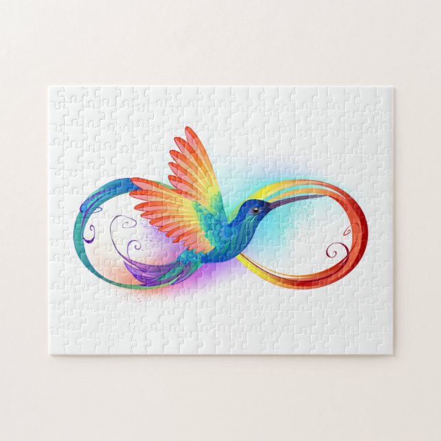 Rainbow Hummingbird mit dem Symbol Unendlichkeit Puzzle (Horizontal)
