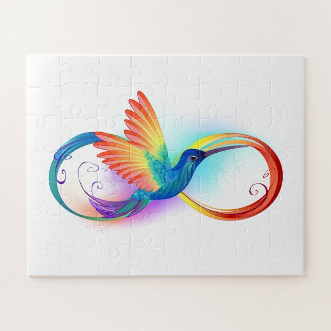 Rainbow Hummingbird mit dem Symbol Unendlichkeit Puzzle (Horizontal)