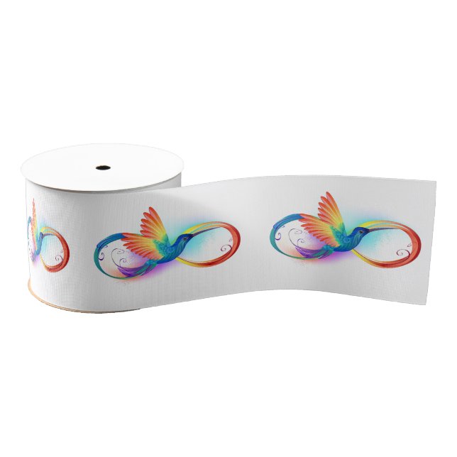 Rainbow Hummingbird mit dem Symbol Unendlichkeit Ripsband (Spule)