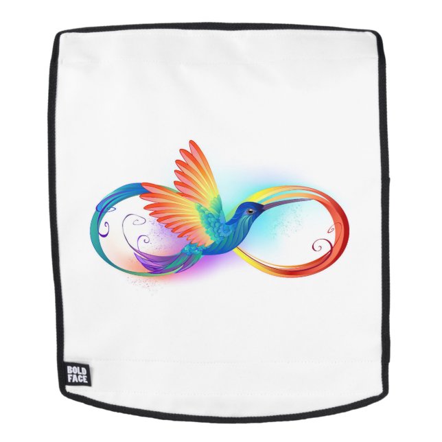 Rainbow Hummingbird mit dem Symbol Unendlichkeit Rucksack (Abnehmbare Front)