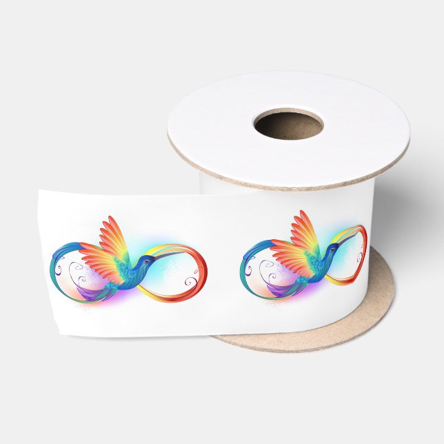 Rainbow Hummingbird mit dem Symbol Unendlichkeit Satinband (Spule)