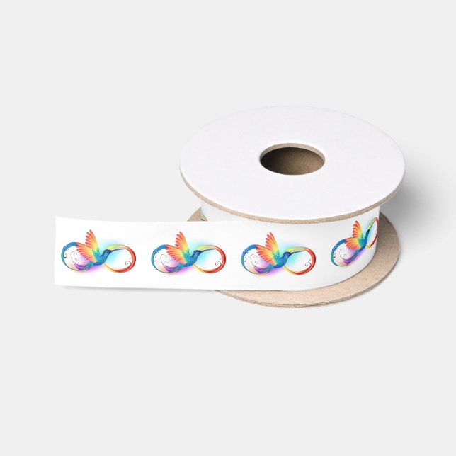 Rainbow Hummingbird mit dem Symbol Unendlichkeit Satinband (Spule)