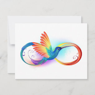 Rainbow Hummingbird mit dem Symbol Unendlichkeit Save The Date