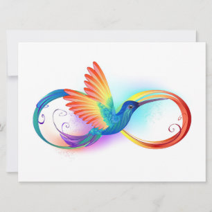 Rainbow Hummingbird mit dem Symbol Unendlichkeit Save The Date