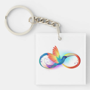 Rainbow Hummingbird mit dem Symbol Unendlichkeit Schlüsselanhänger