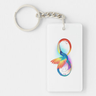Rainbow Hummingbird mit dem Symbol Unendlichkeit Schlüsselanhänger