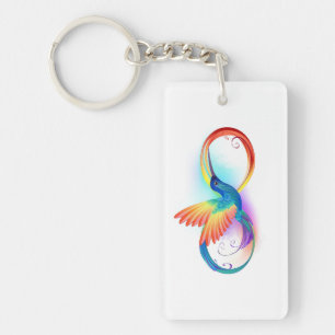 Rainbow Hummingbird mit dem Symbol Unendlichkeit Schlüsselanhänger