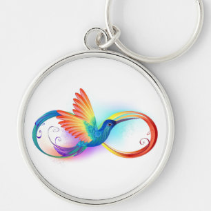 Rainbow Hummingbird mit dem Symbol Unendlichkeit Schlüsselanhänger