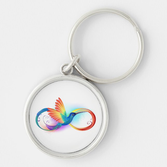 Rainbow Hummingbird mit dem Symbol Unendlichkeit Schlüsselanhänger (Vorne)