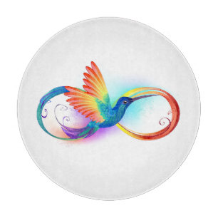Rainbow Hummingbird mit dem Symbol Unendlichkeit Schneidebrett