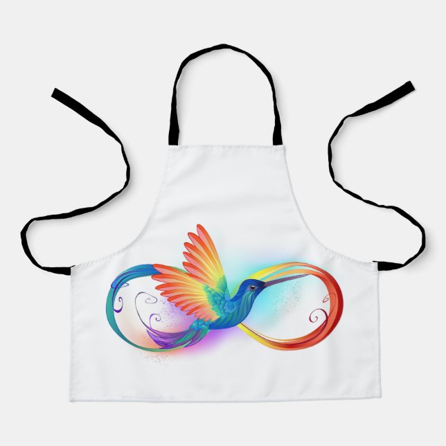 Rainbow Hummingbird mit dem Symbol Unendlichkeit Schürze (Vorderseite)