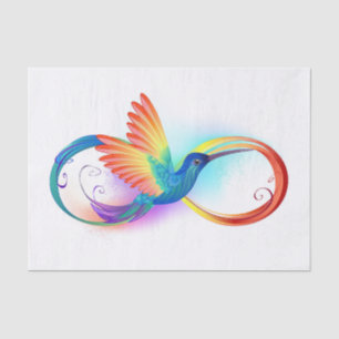 Rainbow Hummingbird mit dem Symbol Unendlichkeit Seidenpapier