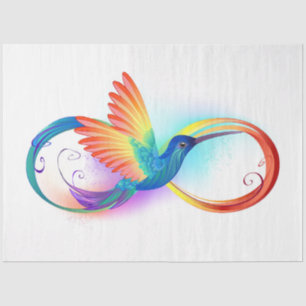 Rainbow Hummingbird mit dem Symbol Unendlichkeit Seidenpapier