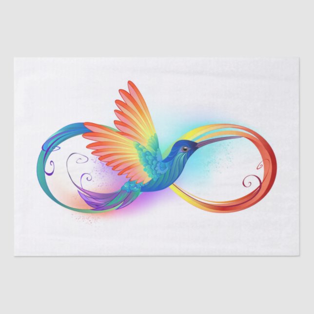 Rainbow Hummingbird mit dem Symbol Unendlichkeit Seidenpapier (Vorderseite)