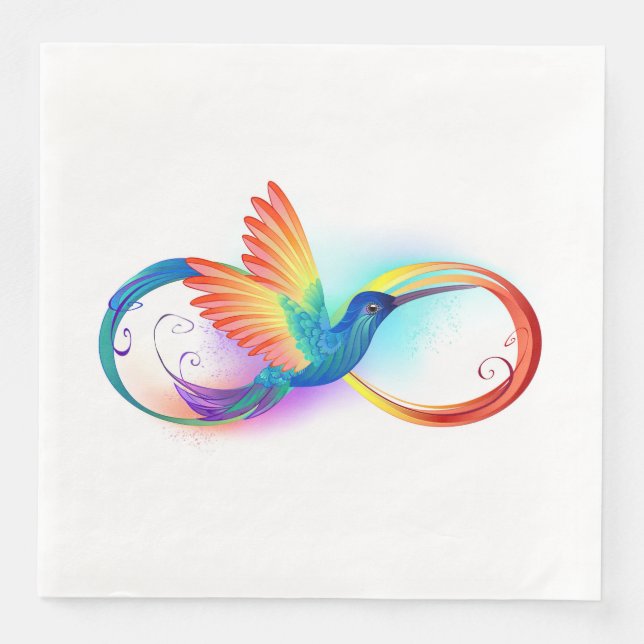 Rainbow Hummingbird mit dem Symbol Unendlichkeit Serviette (Vorderseite)