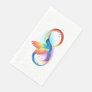 Rainbow Hummingbird mit dem Symbol Unendlichkeit Serviette