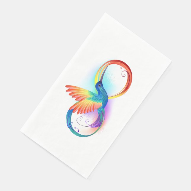Rainbow Hummingbird mit dem Symbol Unendlichkeit Serviette (Ecke)