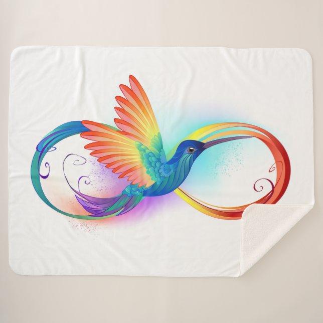 Rainbow Hummingbird mit dem Symbol Unendlichkeit Sherpadecke (Vorderseite (Horizontal))