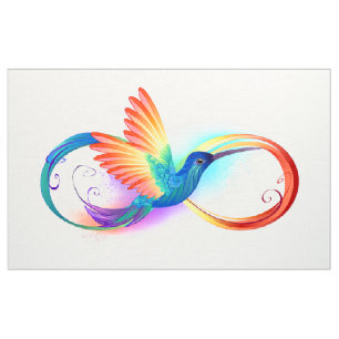 Rainbow Hummingbird mit dem Symbol Unendlichkeit Stoff