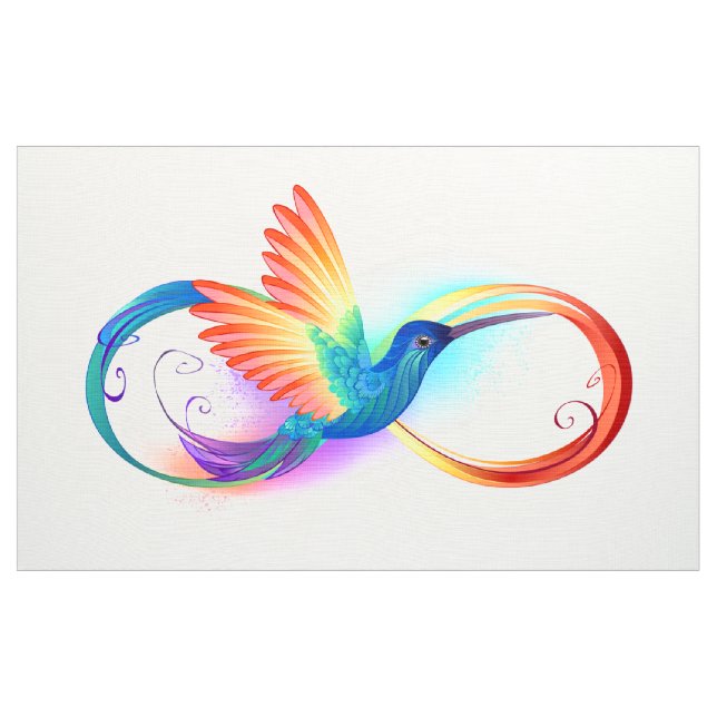Rainbow Hummingbird mit dem Symbol Unendlichkeit Stoff (Yard (91,4 cm))