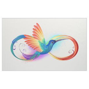 Rainbow Hummingbird mit dem Symbol Unendlichkeit Stoff