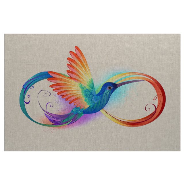 Rainbow Hummingbird mit dem Symbol Unendlichkeit Stoff (Yard (91,4 cm))
