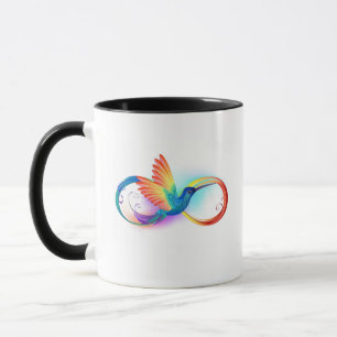 Rainbow Hummingbird mit dem Symbol Unendlichkeit Tasse
