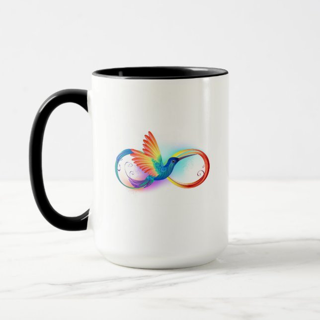 Rainbow Hummingbird mit dem Symbol Unendlichkeit Tasse (Links)