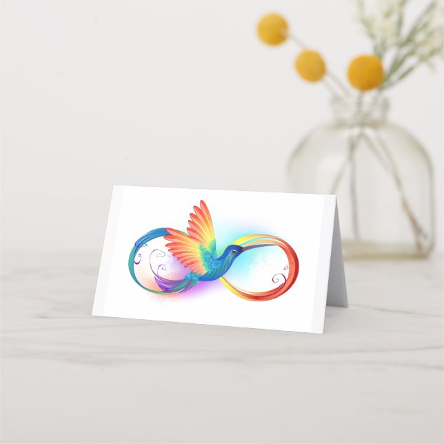 Rainbow Hummingbird mit dem Symbol Unendlichkeit Terminkarte (Vorderseite)