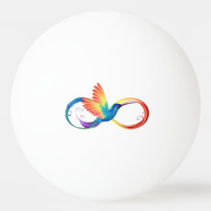 Rainbow Hummingbird mit dem Symbol Unendlichkeit Tischtennisball